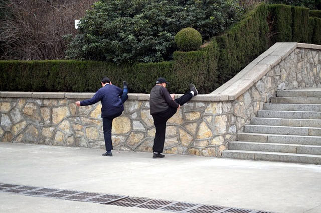 Older men getting read for a jog