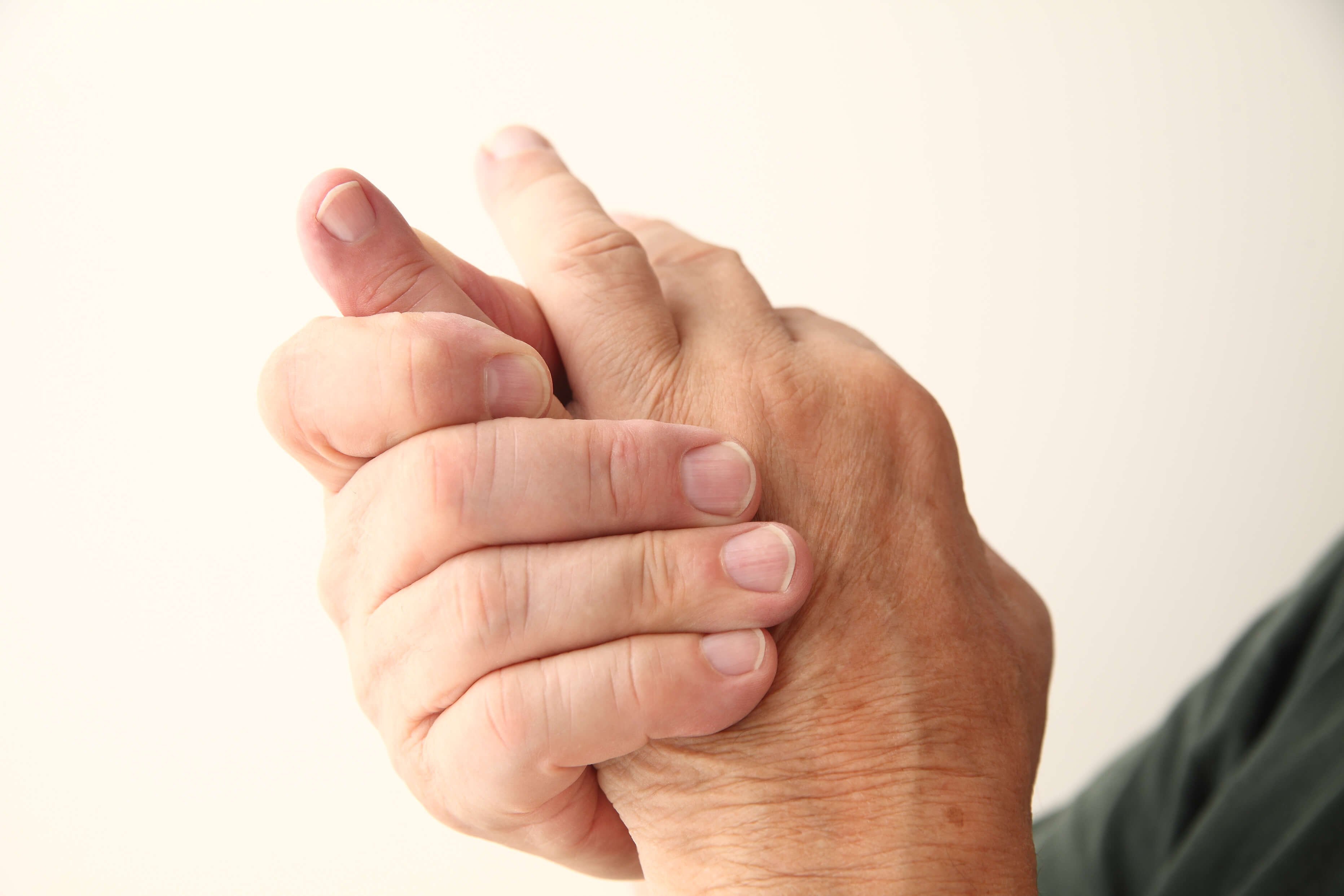 Man's arthritis affects his hands