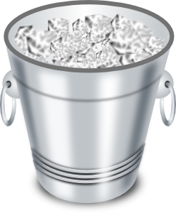 Ice water bucket used for the ALS Ice Bucket Challenge