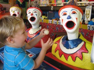 Child gets scared at the fair